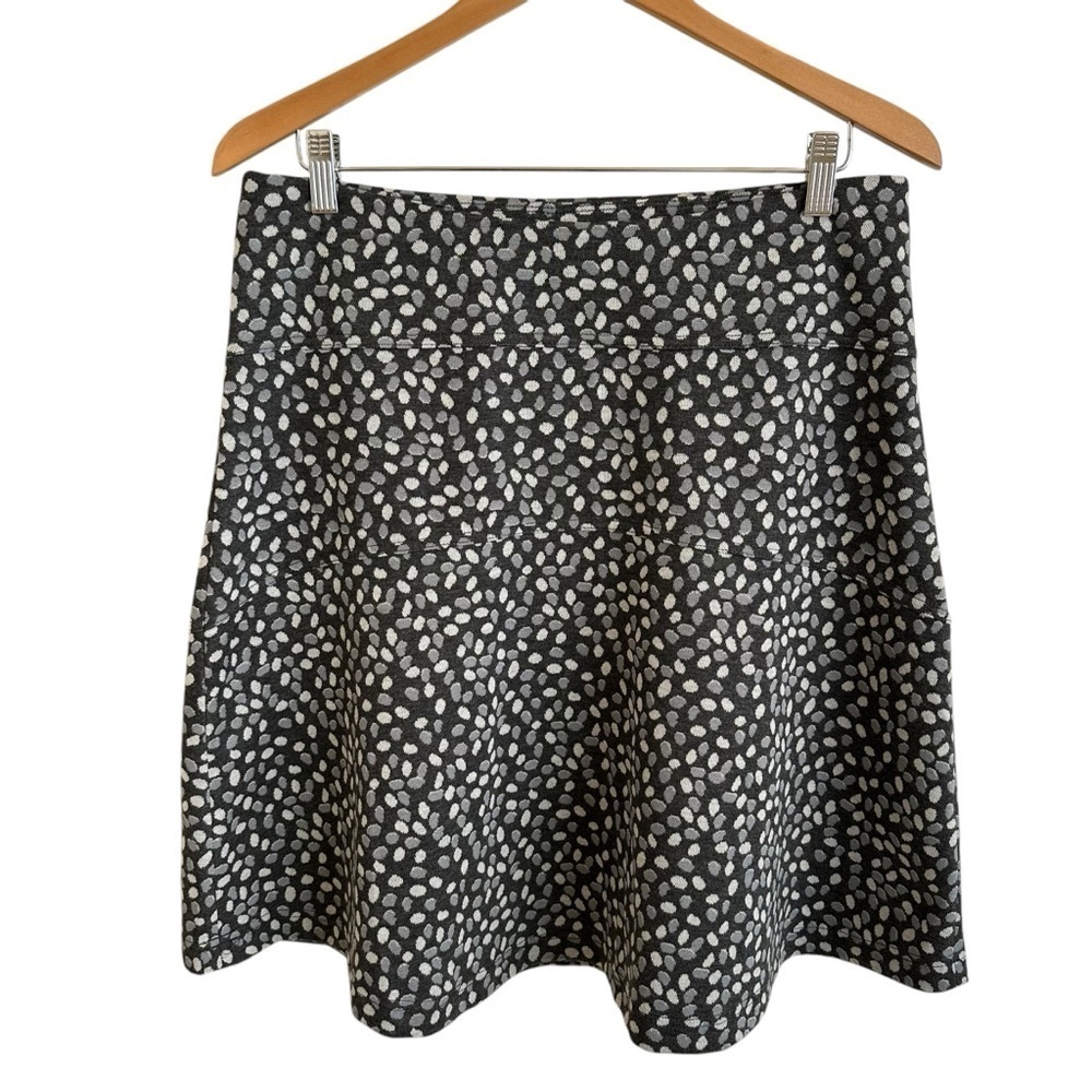 Royal Robbins Women’s Large Gray Dot Print Pull On A Line Skirt Knit Grey Casual